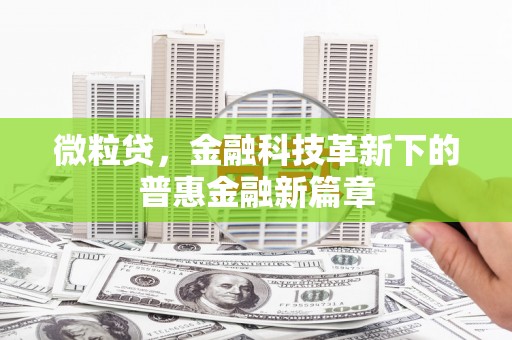 琼中微粒贷，金融科技革新下的普惠金融新篇章