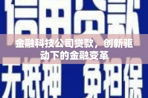 琼中金融科技公司贷款，创新驱动下的金融变革