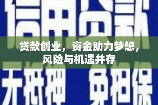 琼中贷款创业，资金助力梦想，风险与机遇并存