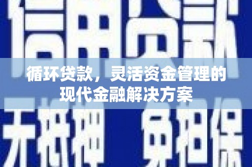 琼中循环贷款，灵活资金管理的现代金融解决方案