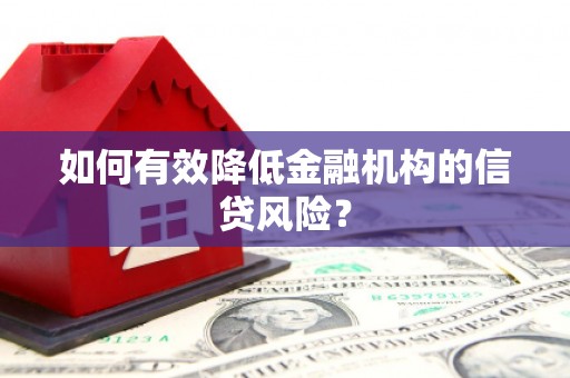 琼中如何有效降低金融机构的信贷风险？