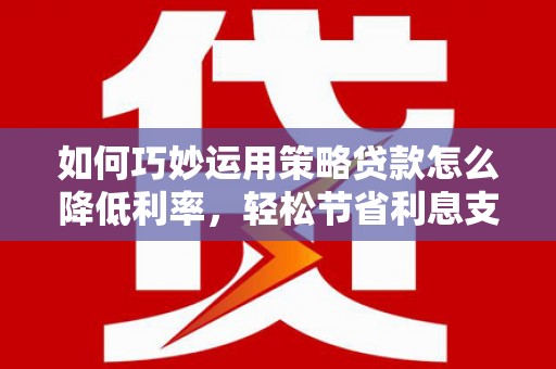 琼中如何巧妙运用策略贷款怎么降低利率，轻松节省利息支出