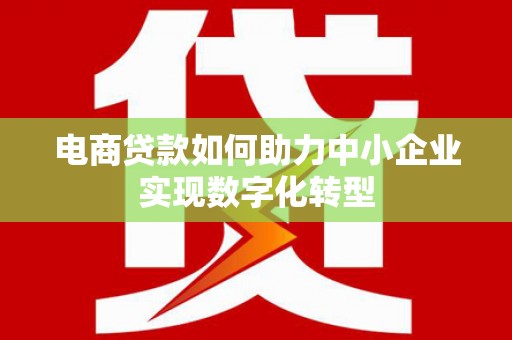 琼中电商贷款如何助力中小企业实现数字化转型