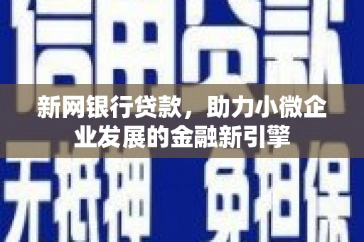 琼中新网银行贷款，助力小微企业发展的金融新引擎