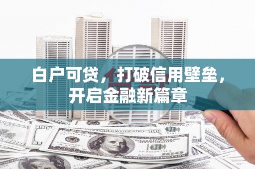 琼中白户可贷，打破信用壁垒，开启金融新篇章