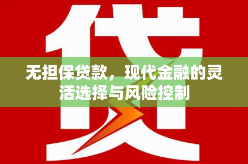 琼中无担保贷款，现代金融的灵活选择与风险控制