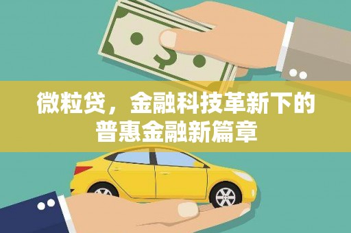 琼中微粒贷，金融科技革新下的普惠金融新篇章