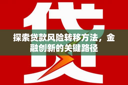 琼中探索贷款风险转移方法，金融创新的关键路径