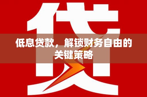琼中低息贷款，解锁财务自由的关键策略