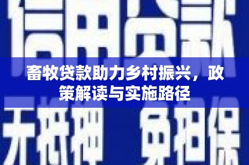 琼中畜牧贷款助力乡村振兴，政策解读与实施路径