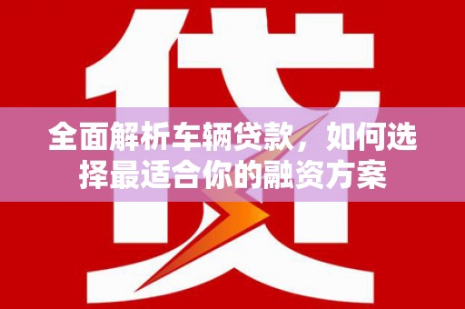 琼中全面解析车辆贷款，如何选择最适合你的融资方案