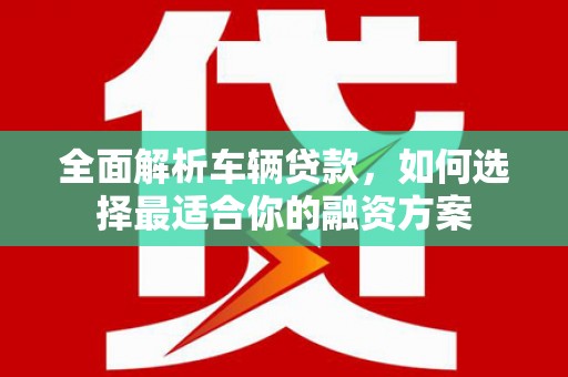 琼中全面解析车辆贷款，如何选择最适合你的融资方案