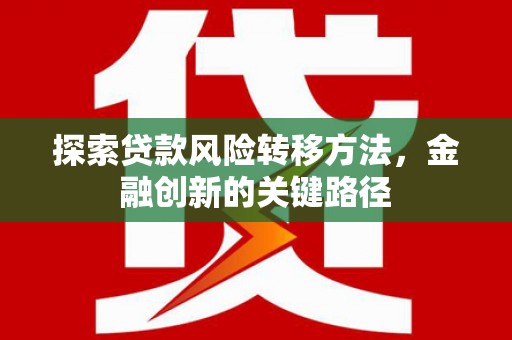 琼中探索贷款风险转移方法，金融创新的关键路径