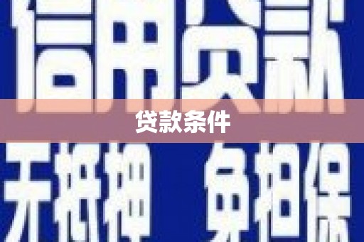 琼中贷款条件
