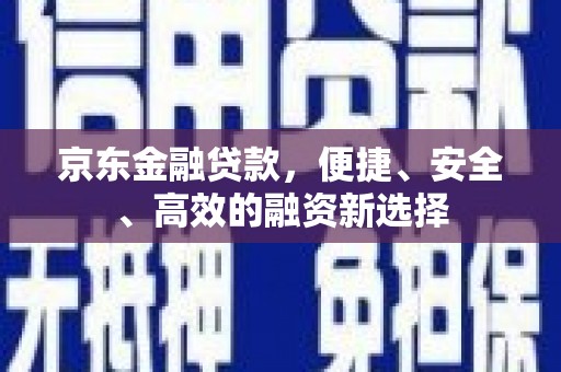 琼中京东金融贷款，便捷、安全、高效的融资新选择